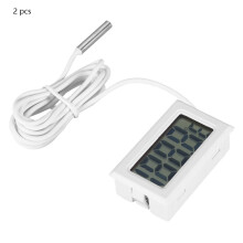 Teirmiméadar LCD Digiteach Frithsheasmhach in aghaidh Taise, Monatóir Teochta le Tóireadóir Seachtrach do Chuisneoir/Reoiteoir Uisceadáin,