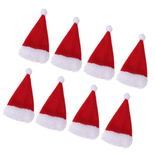 8 Pieces Christmas Cap Wine Bottle Cover Hats Party Dinner Tableware D 2