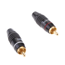 2x RCA Plug Audio Cable Male Connector Gold Plated High End DIY