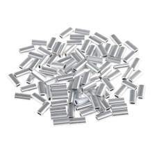 100pcs Single Aluminum Fishing Crimp Sleeves Tube Wire Leader Sleeve 1