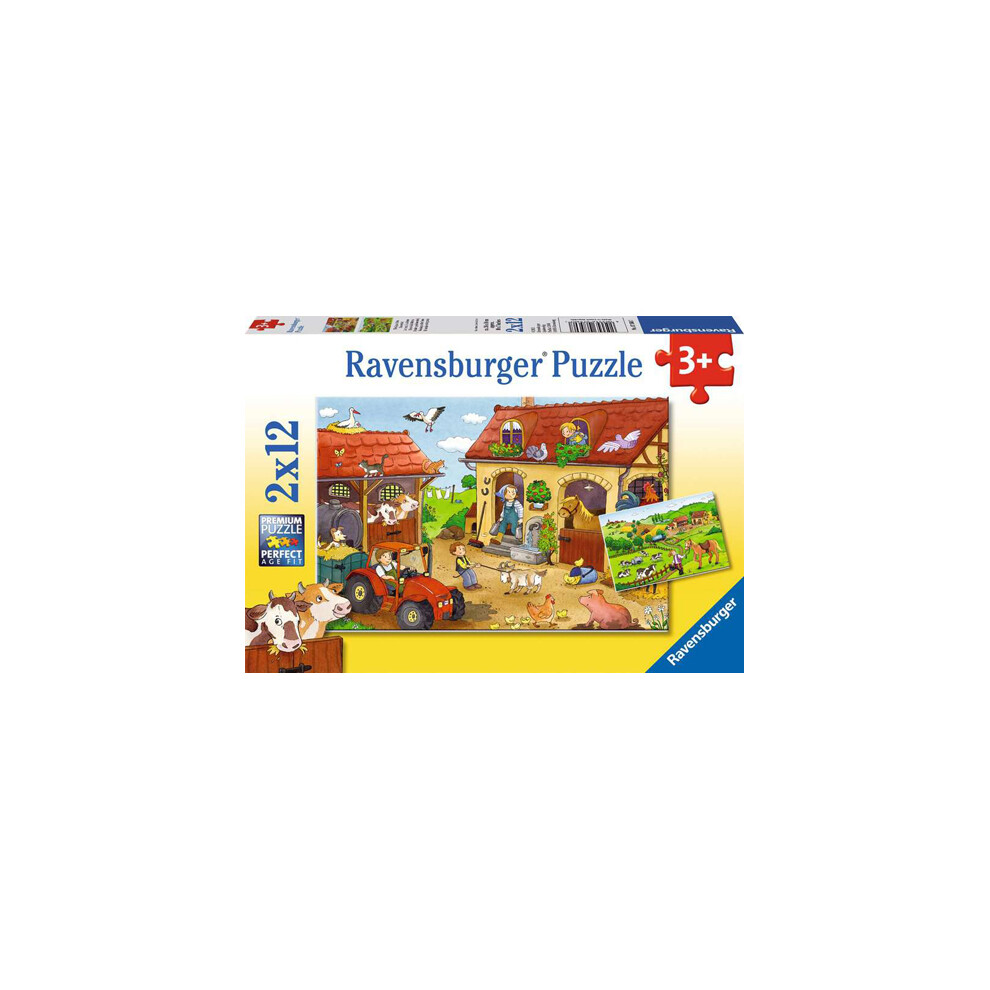 Photos - Board Game Ravensburger On the Farm, 2x 12pc - Jigsaw Puzzle 