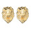 1 Pair Delicate 3D Lion Head Brooch Collar Lapel Pins Tips Gift Unisex 3