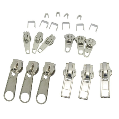 22 Pieces Zipper Repair Kit Zipper Slider Head Stop Replacement Fix Yo 2