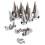 10 Sets Cone Screwback Spikes Studs 25mm Silver 2