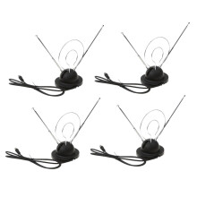 4 Pieces Universal Antenna Indoor Rabbit Ear for Color TV UHF VHF HDTV
