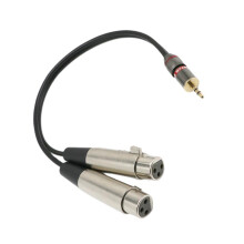3.5mm Stereo Mini Plug to Dual XLR Female Stereo Breakout Cable