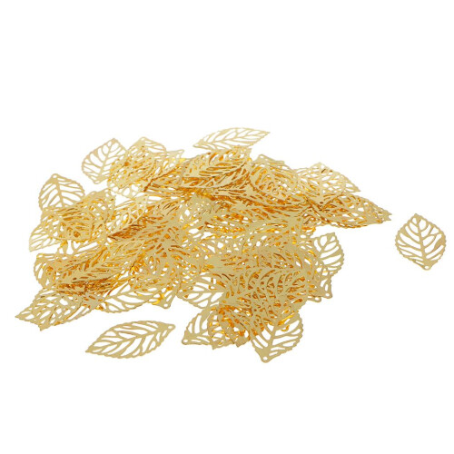 Alloy Golden Pierced Tree Leaf