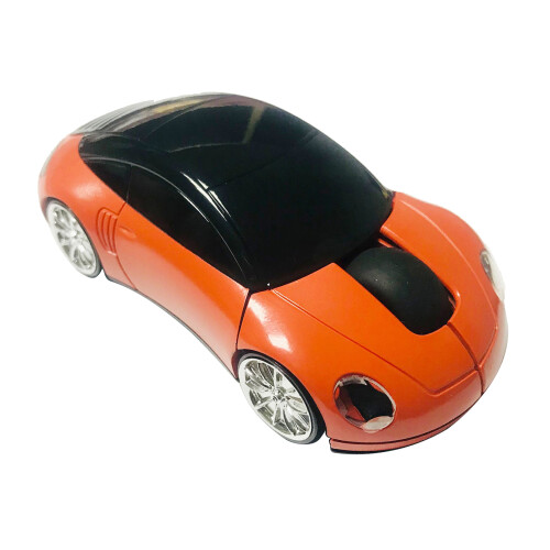 2.4G Wireless Car LED Optical Mouse USB Receiver for PC Laptop -Orange 2