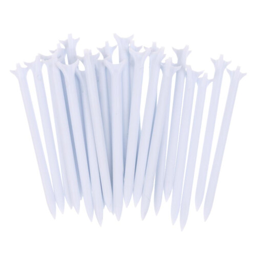 25 Pieces Durable 82mm Plastic Golf Tees Set Golf Accessories White 2