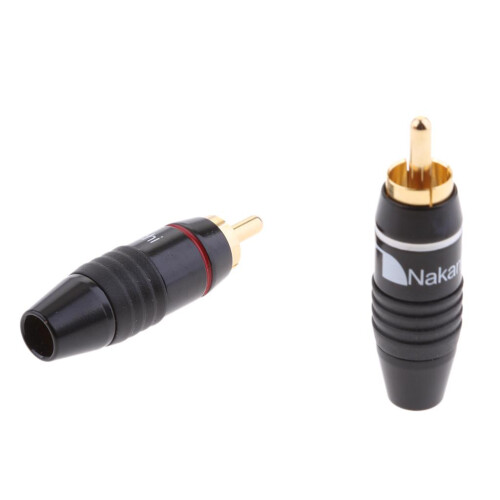 2x RCA Plug Audio Cable Male Connector Gold Plated High End DIY 1