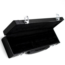 Leather Flute Case Storage Box Stage Accessory Black
