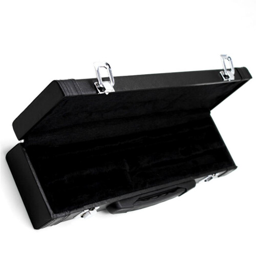 Leather Flute Case Storage Box Stage Accessory Black
