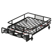 RC Crawler Climbing Truck Roof Rack Luggage Carrier with LED Light for