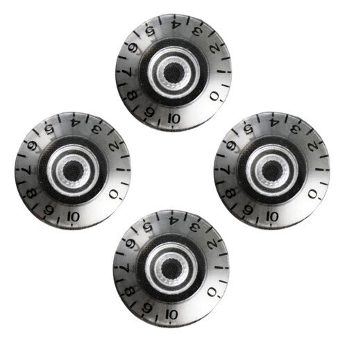 4 Pieces Electric Guitar Tone & Volume Knobs for Bass Les Pauls Clear 2