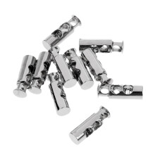 10 Pieces Metal Barrel String Cord Locks 2 Hole Toggle Spring Clasp St