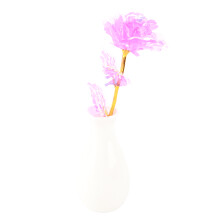 Gold Foil Flower Rose Gift Box with Vase - 25cm, Multicolor
