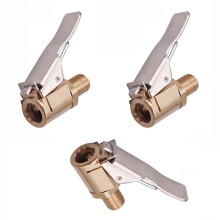 3Piece Brass Tyre Valve Pump Clips Locking Air Chuck Schrader Valve Adapter For Cars Vans Motorcycles Durable Metal