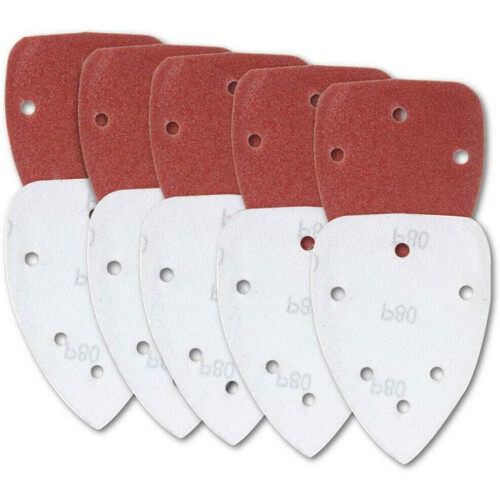 Mouse Sanding Sheets 20 Pcs 80 Grit Hook and Loop Sandpaper Sheets for Wood Metal Plastic 2
