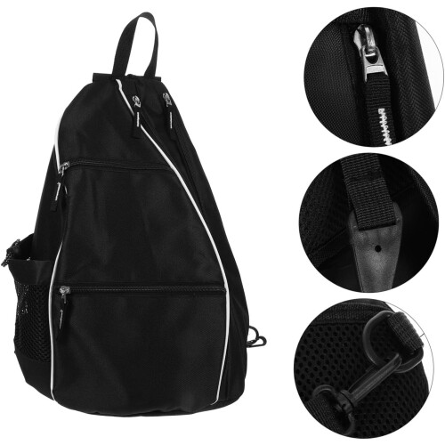 Ball Paddle Backpack Adjustable For Racket Storage Lightweight Cricket Kit Bag With Protective Compartment Black 2