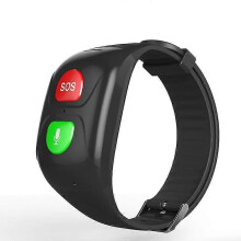 SOS Wristband GPS Emergency Location Bracelet Wristband Fitness Watch for Seniors Kids Black