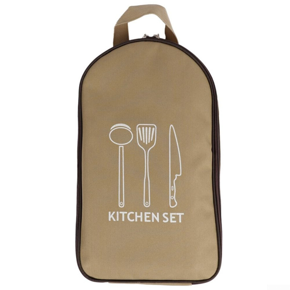 Multi Compartment Outdoor Cookware Bag For Organizing Cutlery And Kitchen Tools Beige Color 9347817383300