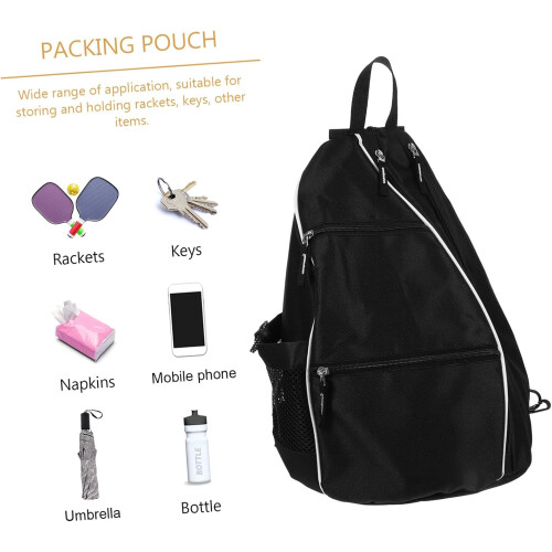 Adjustable Pickleball Racket Bag Portable Polyester Ball Protector Compact Reusable Sports Backpack Paddle Storage 1