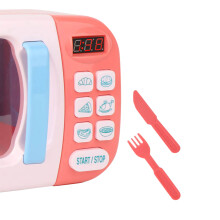 Kinder Elektro-Mikrowellenspielzeugset Pink mit Musik, Simulationskochmodell