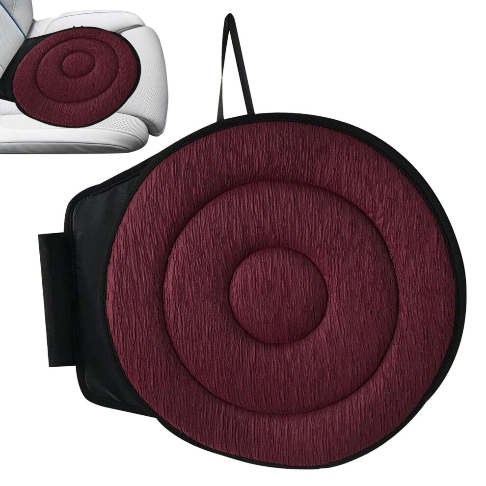 Red Rotating Seat Cushion Car Seat Swivel For Elderly Breathable Antislip 360 Degree Rotation Portable Disc Pad Wine