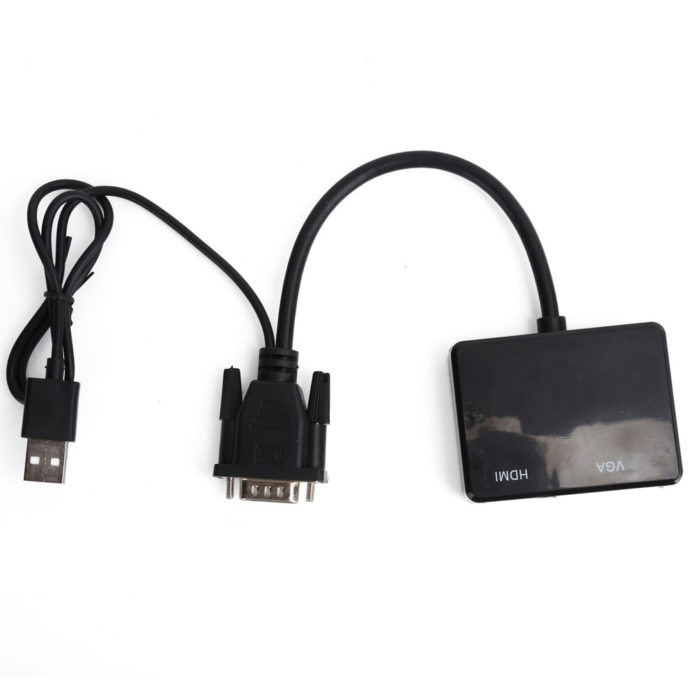 Vga To Vga Hdmi Dual Screen Splitter Adapter 1080P Support High Def Black 8211378628235