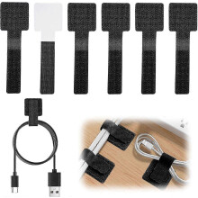 30Pcs Reusable Self-Adhesive Cable Ties - Adjustable Nylon Cord Organizer Holder for Desk, Wall, Office, Kitchen | 90x15mm