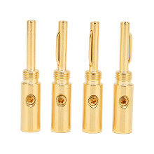 Gold Plated Banana Plug, Open Screw Design For Easy Installation, Speaker Cable With Secure Contact And Corrosion Resistance, Binding Posts Compatible