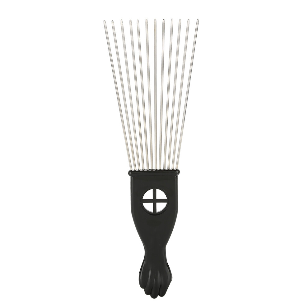 Wide Tooth Comb Afro Combs Hair Picks Plastic Handle For Hair Styling Metal Teeth Non Rusty Durable Fashion Forward Design Detangle Wig Braid Hair