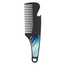 Pente para barba com infusão de proteína de queratina, em aço inoxidável, antiestático, dobrável, de bolso, com dentes ultramacios e