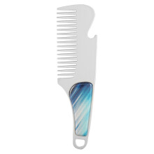 Pente para barba com infusão de proteína de queratina, em aço inoxidável, antiestático, dobrável, de bolso, com dentes ultramacios e