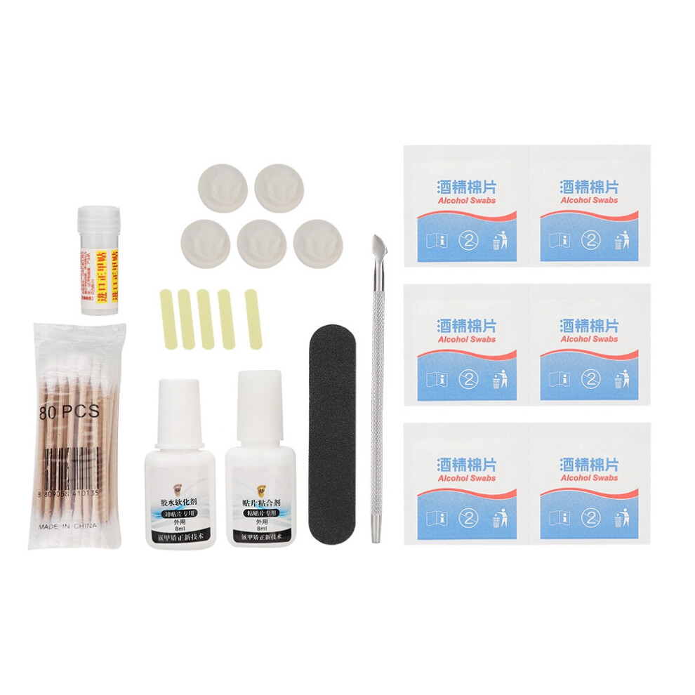 Disposable Manicure Kit Press On Nail Tool Set Including Nail File Prep Pad Wood Stick Adhesive Tabs Glue Bags Instructions For Salon Professionals