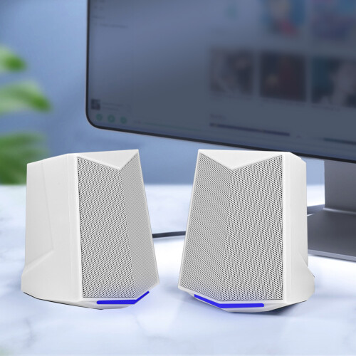 Alto-falante de 3 polegadas com som Hi-Fi para PC e iluminação LED azul, ideal para desktops, laptops e jogos. 1