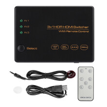 HDMI-switch 3 portar för sömlös underhållning, bred kompatibilitet HDMI-switch 4K 60Hz, 3 in 1 utgång, USB-strömförsörjning, plug and play,