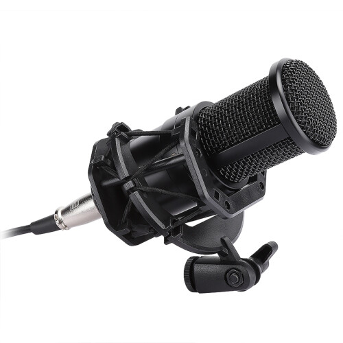 Dynamic Range Cardioid Condenser Microphone, Shockproof Stand For Professional Studio Use, High Pass Filter Eliminates Low-End Noise, Anti-Vibration 1