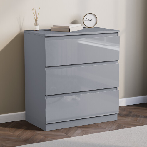 Vida Designs (Grey) Glinton Modern 3 Drawer Chest Bedroom Home Storage 1