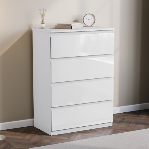 Vida Designs (White) Glinton Modern 4 Drawer Chest Bedroom Home Storage