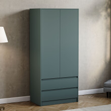 (Jasper Green) Denver 2 Door 2 Drawer Wardrobe Bedroom Storage
