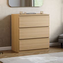 (Pine) Denver 3 Drawer Bedside Cabinet Storage Chest