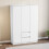 Vida Designs (White) Glinton 3 Door 2 Drawer Wardrobe Gloss Bedroom 1