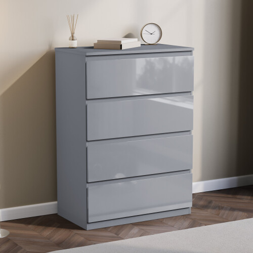Vida Designs (Grey) Glinton Modern 4 Drawer Chest Bedroom Home Storage