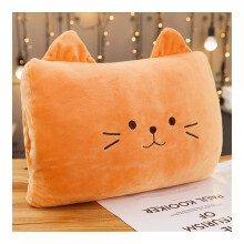 Animal Shape Winter Hand Warmer Pillow 30cm Size Fruit Pattern Bedside Cushion Soft Lumbar Back Pillow Orange