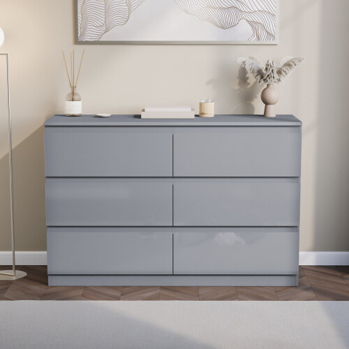 Vida Designs (Grey) Glinton Modern 6 Drawer Chest Bedroom Home Storage 2