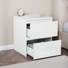 (White) Vida Designs Glinton 2 Drawer Bedside Chest