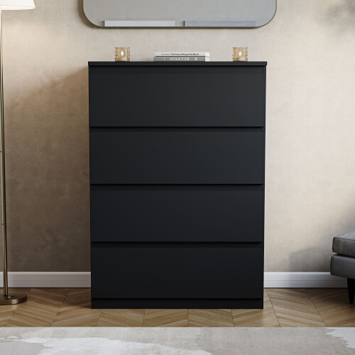 Vida Designs (Black) Denver 4 Drawer Chest Bedroom Storage Unit 2