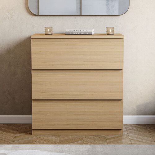 Vida Designs (Pine) Denver 3 Drawer Bedside Cabinet Storage Chest 2