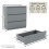 Vida Designs (Grey) Denver 3 Drawer Bedside Cabinet Storage Chest 2